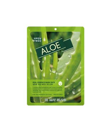 May Island Aloe Vera Essence Face Mask 10-Piece (softens and evens out skin tone) - Buy Online on GoSupps.com