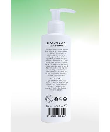 Ecowell Organic Aloe Vera Gel Vegan Certified After Sun Soothing Moisturizer Reliever 200ml - Buy Online on GoSupps.com