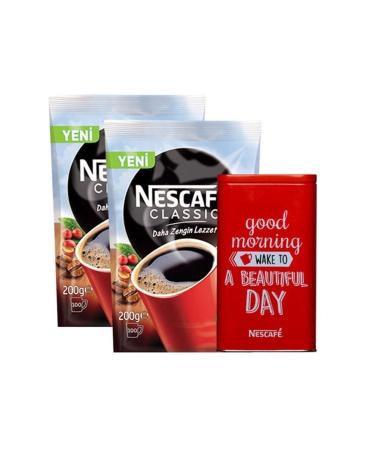 Nescafe Classic Instant Coffee 200 Gr 2 Pieces + Metal Storage Box