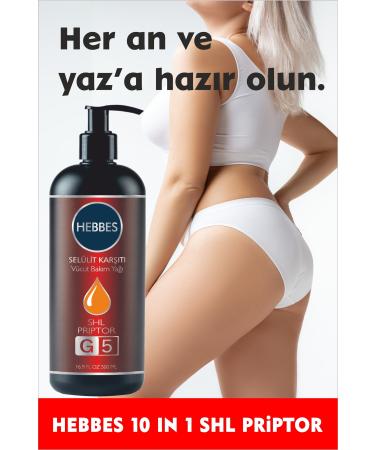HEBBES G5 Massage Oil - Anti Cellulite Cream Body Fit 2 Piece Set 2x500 ml - Buy Online on GoSupps.com