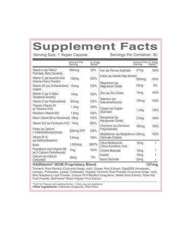 HAIRtamin Mom - Hair Vitamin For Pregnant Women And Nursing Mothers - Buy Online on GoSupps.com