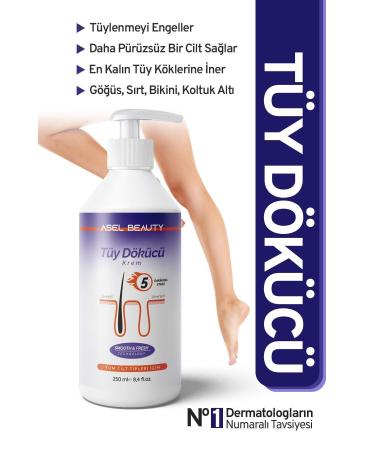 AselBeauty Hair Removal and Hair Reducing Cream - Epilation for All Skin Types (Special Formula)