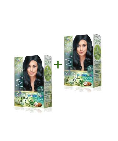 Skygo 2 Pack Natural Beauty Ammonia Free Hair Dye 1.1 Blue Black