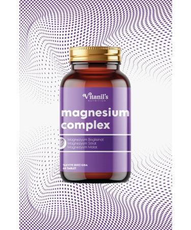 Vitanil's Nutrition 200 Mg Magnesium Complex 60 Tablets Mineral Magnesium Malate Citrate Bisiglinate - Buy Online on GoSupps.com