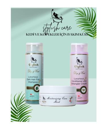 Stylish Exclusive Pet Cosmetics Care Cure Set of 3 for Dark-haired Cats and Dogs