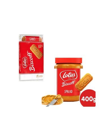 Lotus Biscoff Spread Biscuit Cream 400 Gr + Biscoff Caramelized Biscuit 125 Gr
