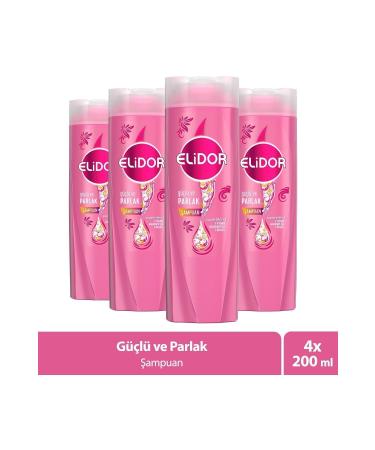 Elidor Superblend Hair Care Shampoo Strong and Shiny Vitamin E Macadamia Oil Collagen 200 ml X4