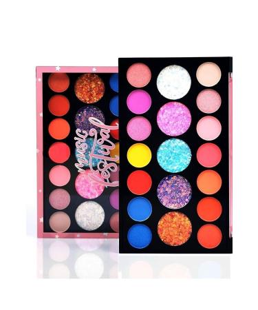 Serashine New Music Festival Eyeshadow Glitter 19-Piece Makeup Palette