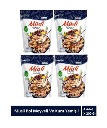 Harras Muesli with Lots of Fruits and Nuts 200gr x 4 Pieces