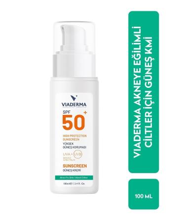 Viaderma Anti-Acne SPF 50 Face and Body Sunscreen Acne Prone & Combination Skin - Bisabolol