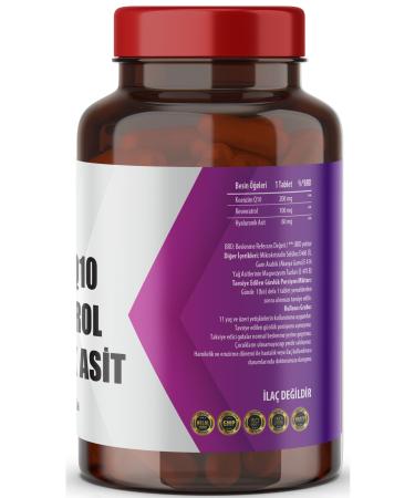 FLX Coenzyme Q-10 200 Mg Hyaluronic Acid Resveratrol 60 Tablets - Buy Online on GoSupps.com