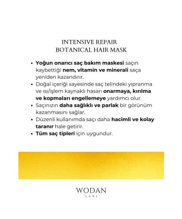 Wodan Care Intensive Repairing Hair Care Mask for Damaged Hair 500 ml - Buy Online on GoSupps.com