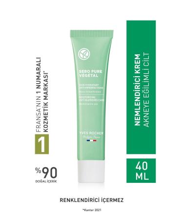 Yves Rocher Acne Sebo Pure Vegetal Gel Cream for Prone Skin 40g D.Center143