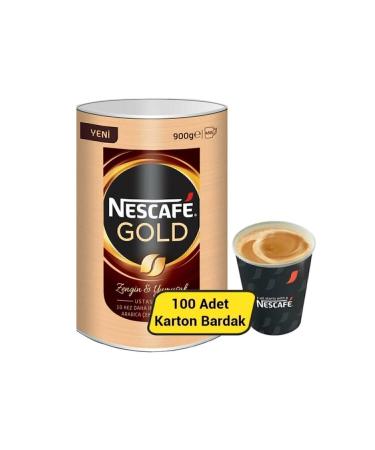Nescafe Gold Instant Granulated Coffee 900 Gr + Cardboard Cup 7 Oz 100's