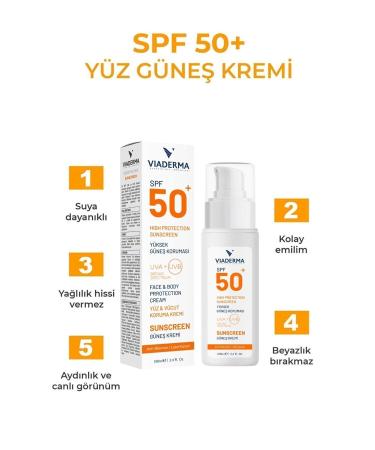 Viaderma SPF 50 Anti-Spot Face and Body Protection Sun Cream 100 ml - All Skin Types Water Resistant - Buy Online on GoSupps.com
