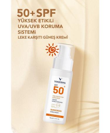 Viaderma SPF 50 Anti-Spot Face and Body Protection Sun Cream 100 ml - All Skin Types Water Resistant - Buy Online on GoSupps.com