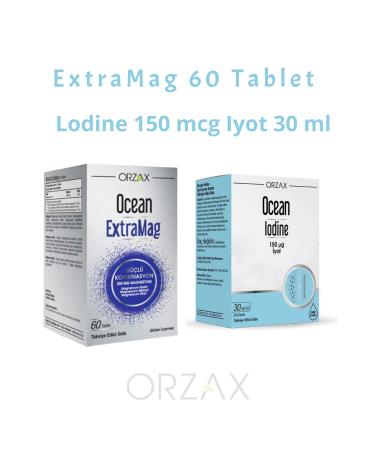Ocean ExtraMag Triple Magnesium 60 TABLETS & Lodine 150 mcg Iodine 30 ml + Facial Cleansing Gel set1244