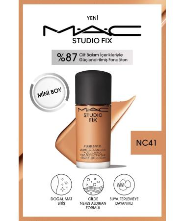 Mac 24 Hour Lasting Matte Foundation - Studio Fix Fluid Spf15 Mini - Color: NC41 - 15ml
