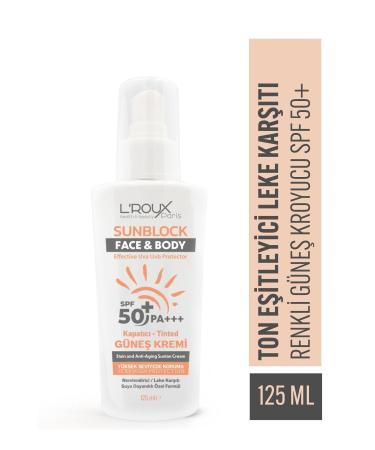 L'roux health & beauty Flawless Protection & Instant Skin Tone: Anti-Spot Tinted Sunscreen Spf 50 (125 ML)
