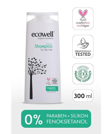 Ecowell Organic Shampoo Vegan Certified Special for Oily Hair Salt and Sulfate Free 300 ml