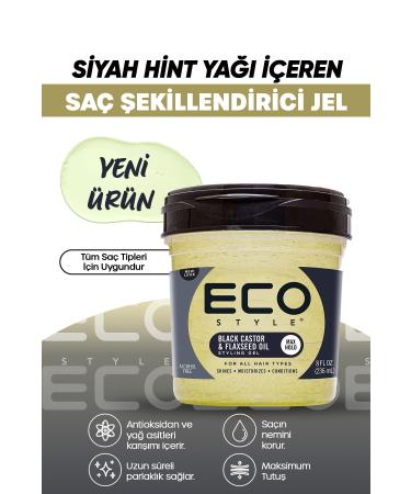 ECO Style Black Castor Oil & Linseed Oil Hair Styling Gel 236ml Black Castor Oil Styling Gel