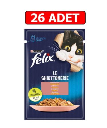 FELIX Salmon Wet Cat Food 85gr 26 Pieces Pouch Cat Canned Cat Wet Food