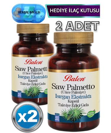 Balen 2 Pieces Saw Palmetto (Dwarf Palm) Nettle Extract 60 Pieces Capsules