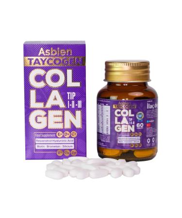 ASBIEN Taycogen 60 Tab. Type 1 -2 -3 Biotin Resveratrol Hyaluronic Acid Silicium B Complex