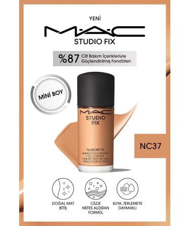 Mac 24 Hour Lasting Matte Foundation - Studio Fix Fluid Spf15 Mini - Color: NC37 - 15ml