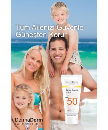 DermaDerm Sun Protection Cream Spf 50 Factor Paraben-Free Uva/uvb High Protection 100 gr - Buy Online on GoSupps.com