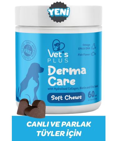 Vet's Plus Derma Care Chewable Tablets 60's (SKIN AND HAIR HEALTH SUPPORTER)