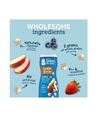 Gerber Puffs Strawberry Apple Snack 42 gr - Buy Online on GoSupps.com