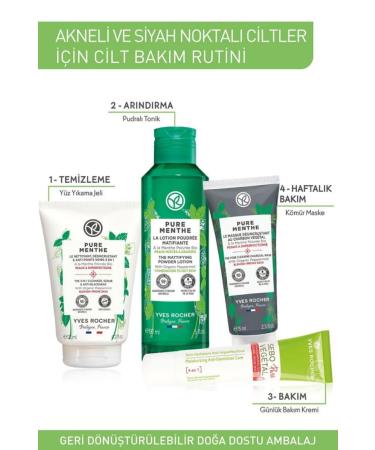 Yves Rocher Pure Menthe Charcoal Mask for Combination Oily and Acne Prone Skin - 75 ml - Buy Online on GoSupps.com