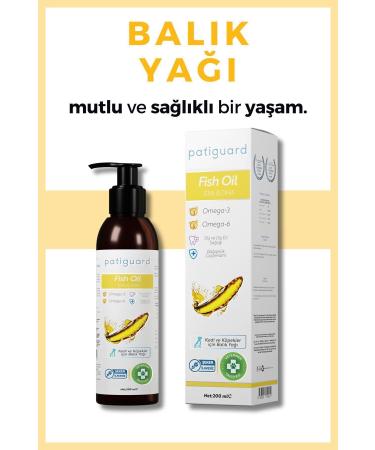 Patiguard Fish Oil 200 ml Cat and Dog Fish Oil Pet Omega 3 and 6 Norwegian Salmon Immunity