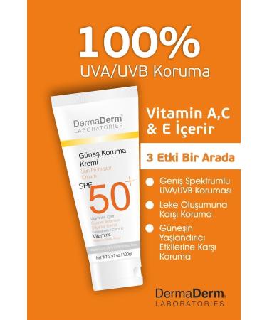 DermaDerm Natural Sun Protection Cream Spf 50 Factor 100gr - Buy Online on GoSupps.com