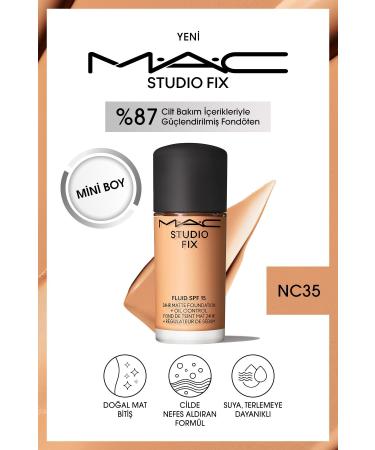 Mac 24 Hour Lasting Matte Foundation - Studio Fix Fluid Spf15 Mini - Color: NC35 - 15ml