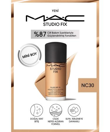 Mac 24 Hour Lasting Matte Foundation - Studio Fix Fluid Spf15 Mini - Color: NC30 - 15ml