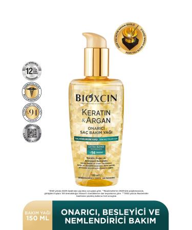 Bioxcin Keratin Argan Nourishing Repairing Hair Care Oil 150 ml - Damaged and Sensitive Hair 5-pack - Buy Online on GoSupps.com