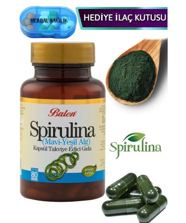 Balen Spirulina Blue-Green Algae 80 Capsules Supplementary Food 375 mg