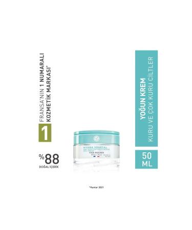 Yves Rocher Hydra Vegetal - Nourishing Intensive Moisturizing Long-Lasting Face Cream for Very Dry Skin 50ML