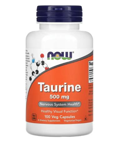 Now Foods Taurine 500 Mg 100 Veg Capsules. USA Origin 3630