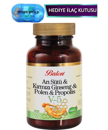 Balen Royal Jelly & Ginseng & Pollen & Propolis Tablet 1015 Mg 60 Pieces (V5)