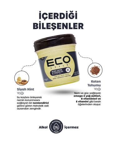 ECO Style Black Castor Oil & Linseed Oil Hair Styling Gel 236ml Black Castor Oil Styling Gel - Buy Online on GoSupps.com