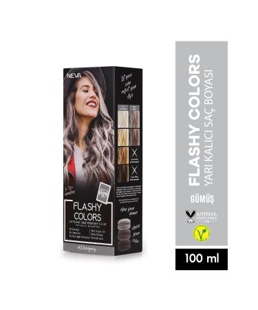 Neva Flashy Colors SILVER Direct Applied Semi-Permanent Hair Dye 100ml (vegan)