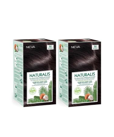 NEVA COSMETICS Naturalis Hair Dye 5.0 Intense Light Brown 0 Vegan Set of 2