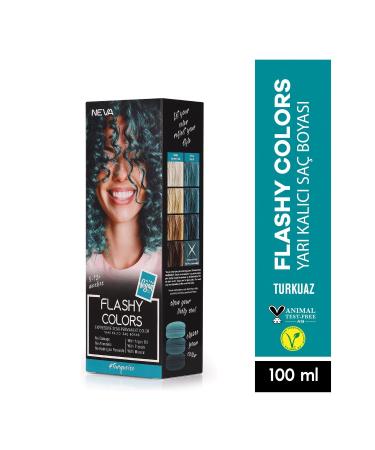 Neva Flashy Colors Turquoise Direct Applied Semi-Permanent Hair Dye 100ml (VEGAN)