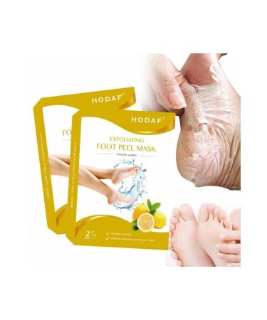 HODAF 1 Pair Sock Type Peelable Lemon Flavored Foot Peeling Mask for Dead Skin and Cracks