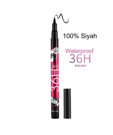 GNX Fine Tip Ultra Black Waterproof Liquid Eyeliner Pencil - Semi-Matte Finish