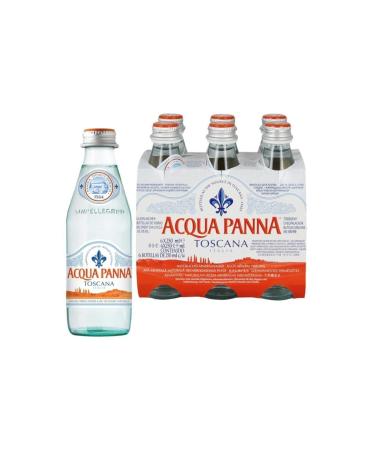 San Pellegrino 6 Glass Bottles Aqua Panna Toscana Natural Spring Water 250 ml