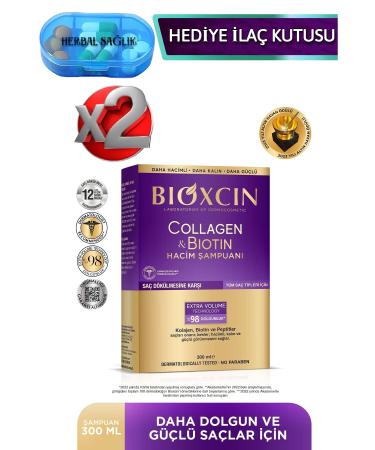 Bioxcin 2 Collagen & Biotin Extra Volume Shampoo 300 Ml - (Collagen Biotin Thin Sparse Hair)